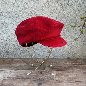 Vintage Red Corduroy Hat, size M